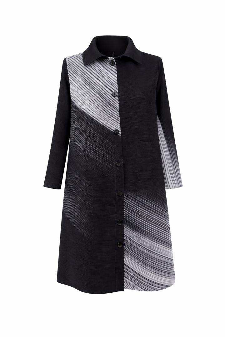 Eclipse Plissé Monochrome Shirt Dress - Vz Collection