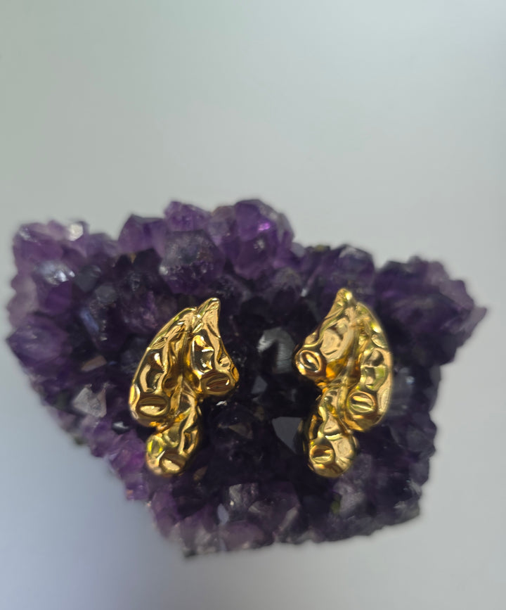 Hammered Multi Pearl Drop Studd Earrings