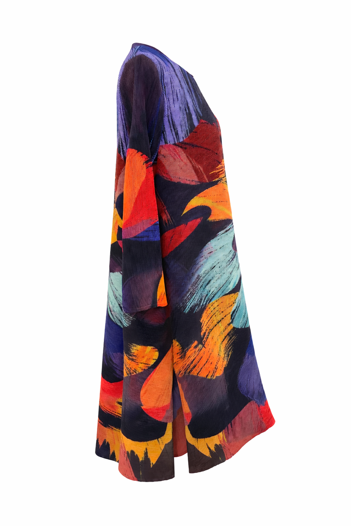 Aurora Petal Plissé Swing Dress - Multicolour - Vz Collection