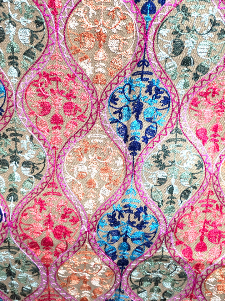 Blush- Hand Embroidered Indian Shawl