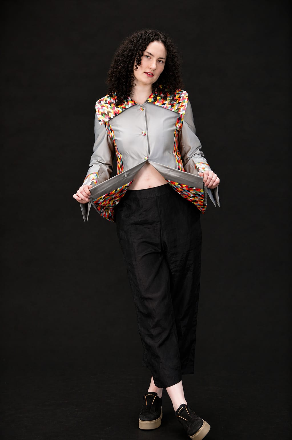 Prism Étoile Silk Couture Jacket - Grey Silver - Vz Collection