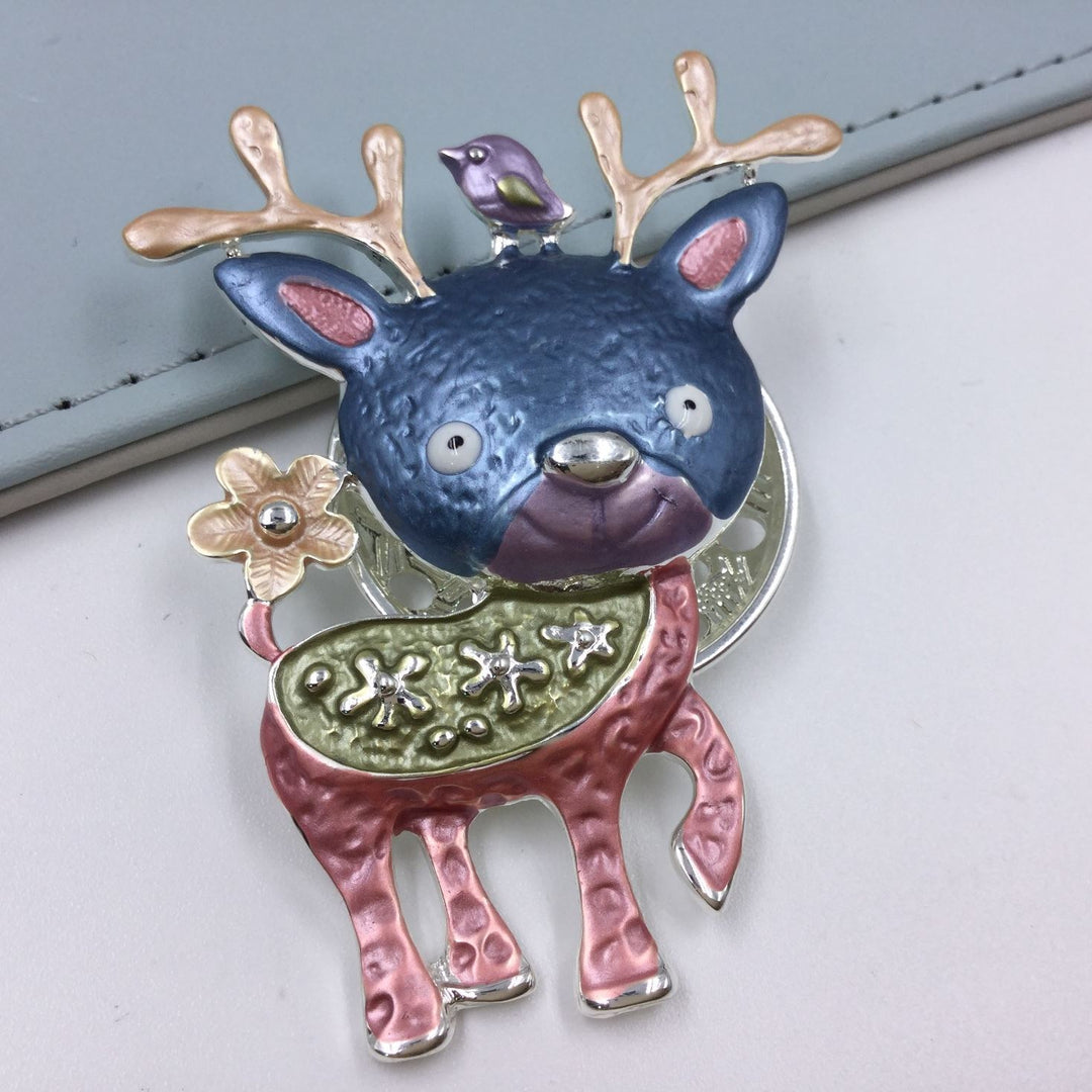 Funky Reindeer Magnetic Brooch