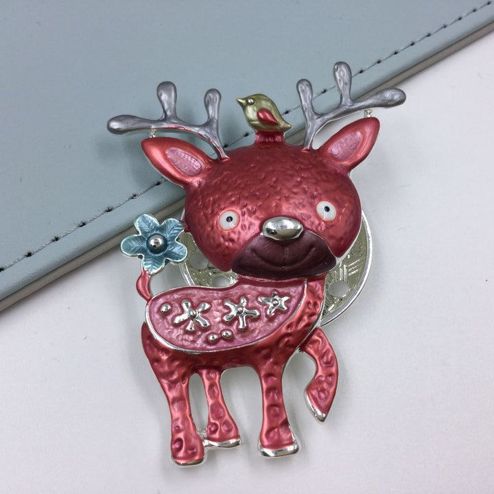 Funky Reindeer Magnetic Brooch