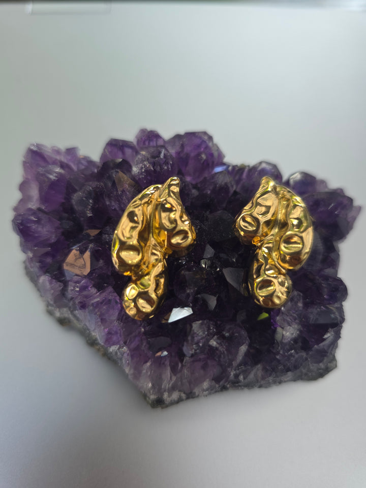 Hammered Multi Pearl Drop Studd Earrings