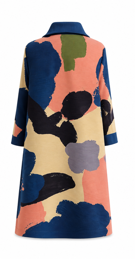 Kasumi - Abstract Brush Stroke Plisse Dress