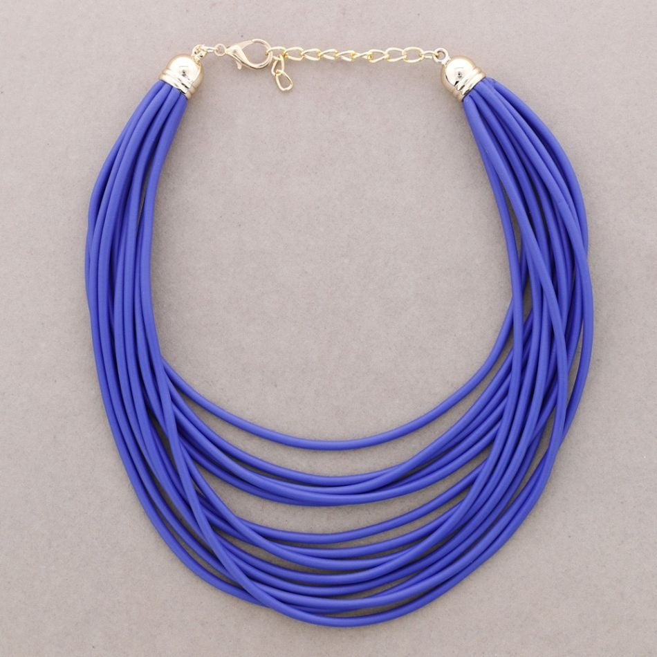 Multi Coloured Silicone Layered Necklace - Vz Collection