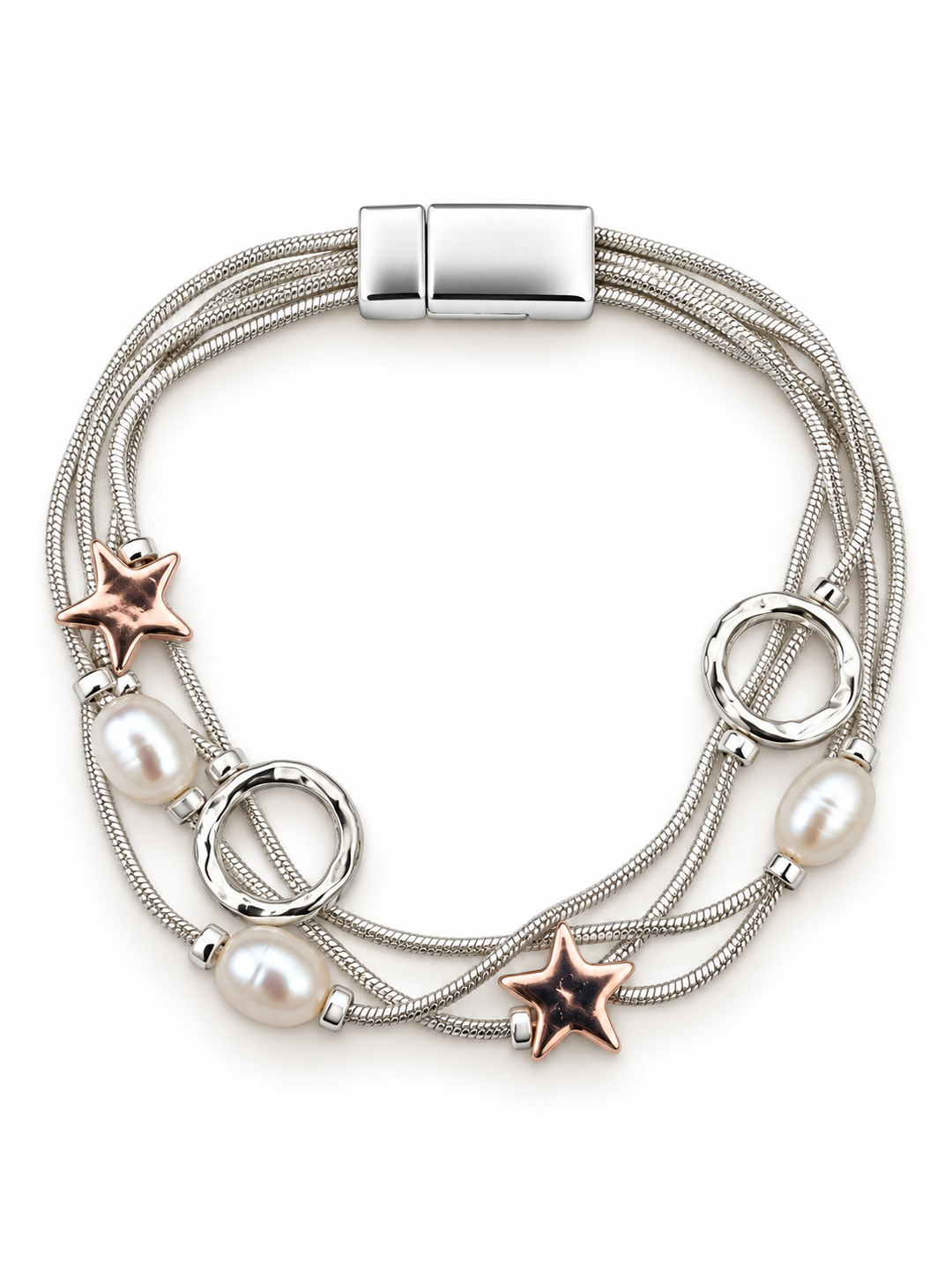 Pearl & Star Magnetic Statement Bracelet - Vz Collection