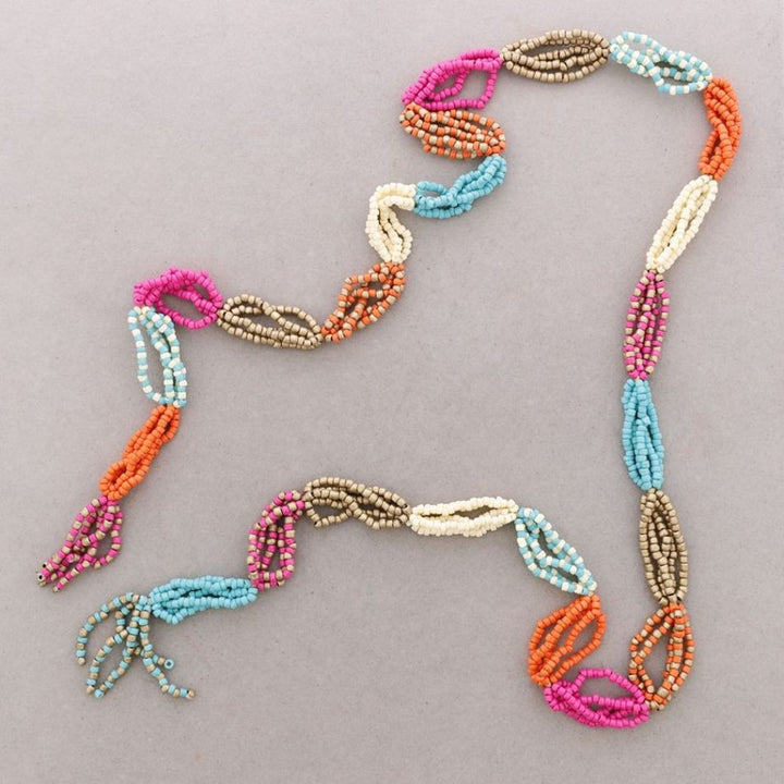 Multicolour Statement Beaded Necklace – Contemporary - Vz Collection