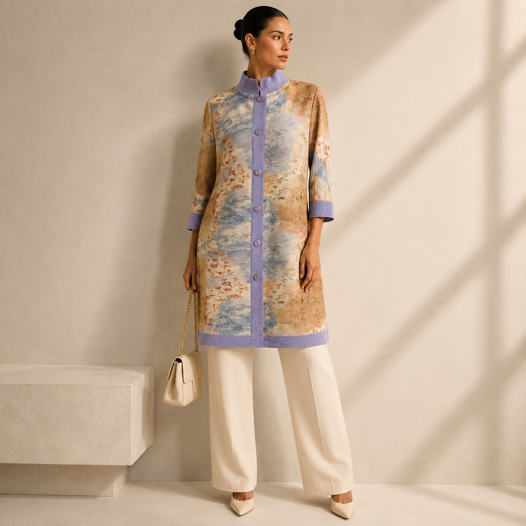 Shizuka- Serene Landscape Plisse Dress