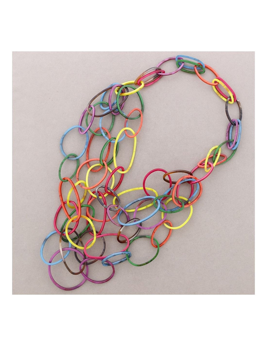 Rainbow Loop Resin Statement Necklace - Vz Collection