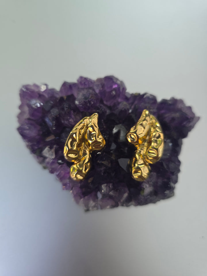 Hammered Multi Pearl Drop Studd Earrings