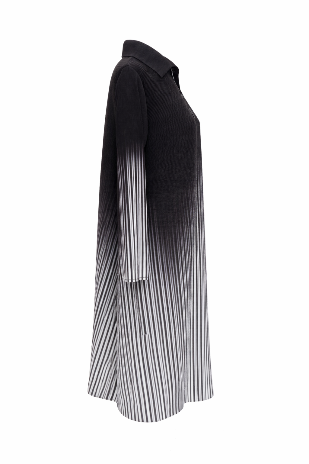 Midnight Fade Plissé Dress - Black,Grey & Ivory - Vz Collection