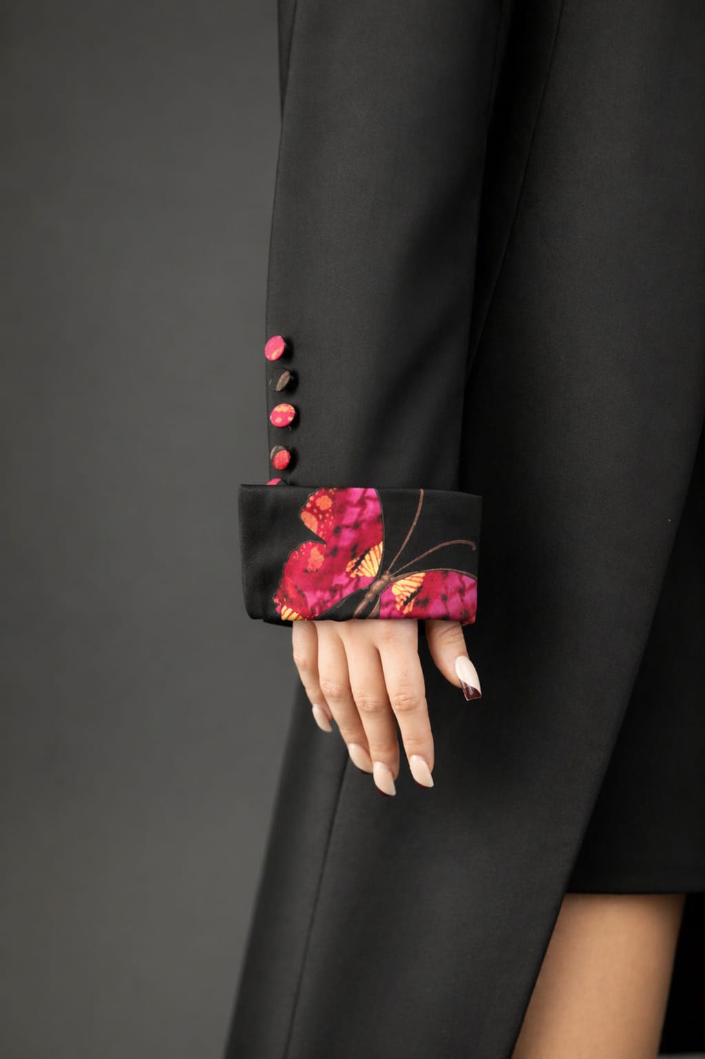 Noir ( Black) Butterfly Couture Jacket - Vz Collection