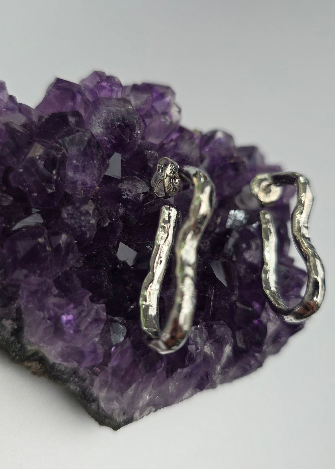 Silver Waves Studd Earrings