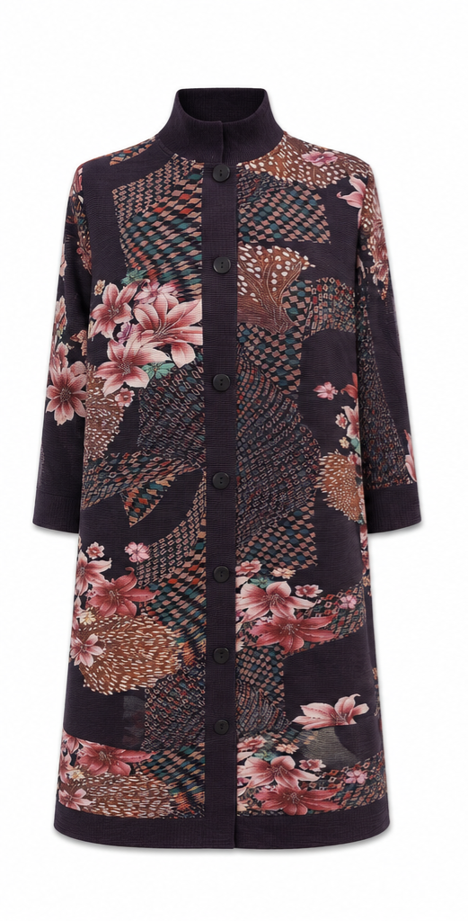 Midnight Floral Plisse Dress