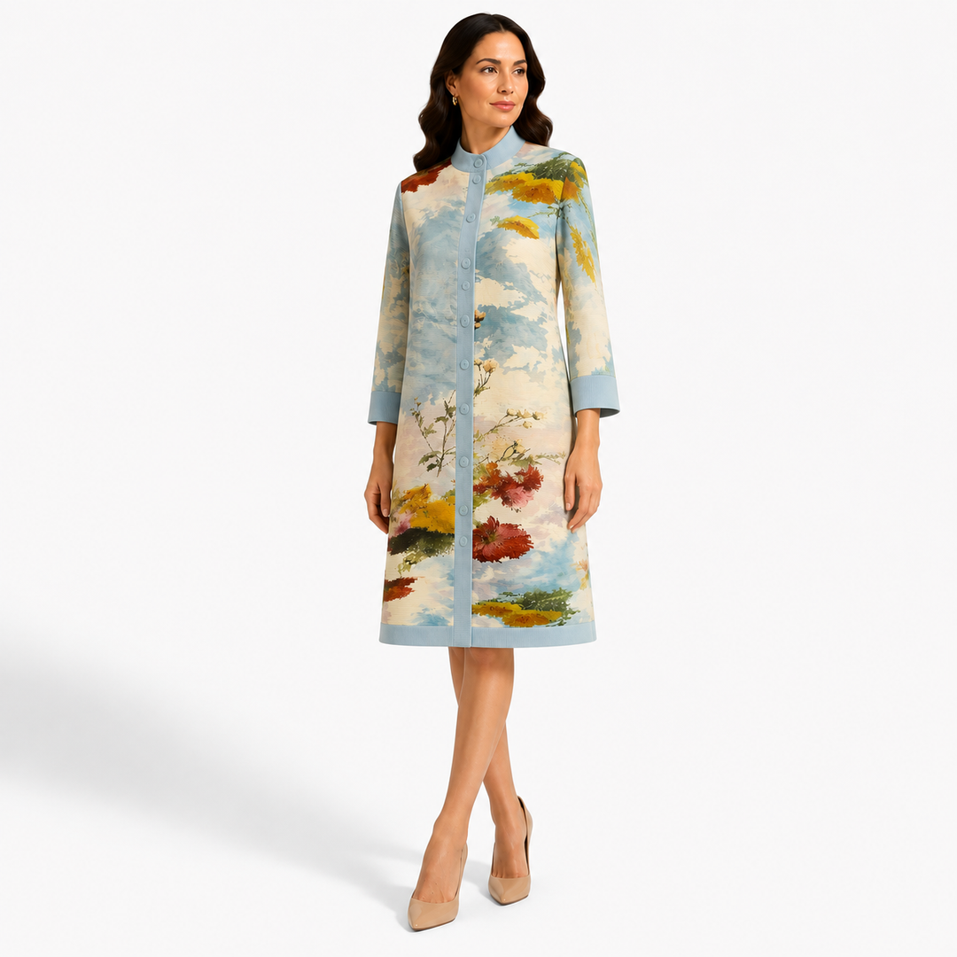 Koyo- Painted Garden Plisse Dress