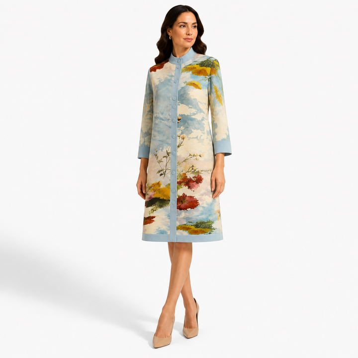 Koyo- Painted Garden Plisse Dress
