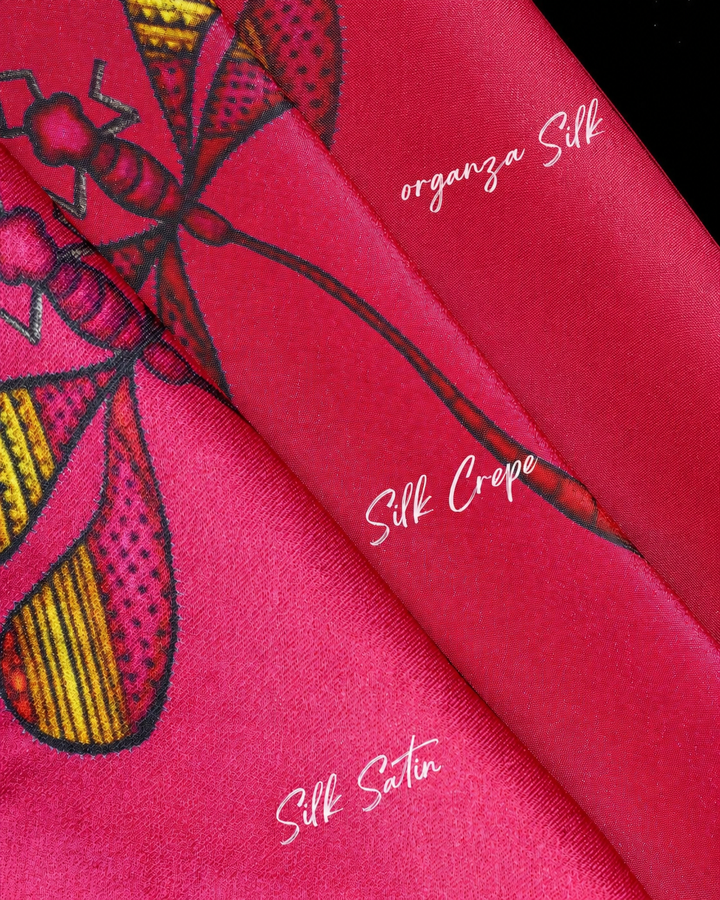 Dragonfly Satin Silk Scarves - Vz Collection