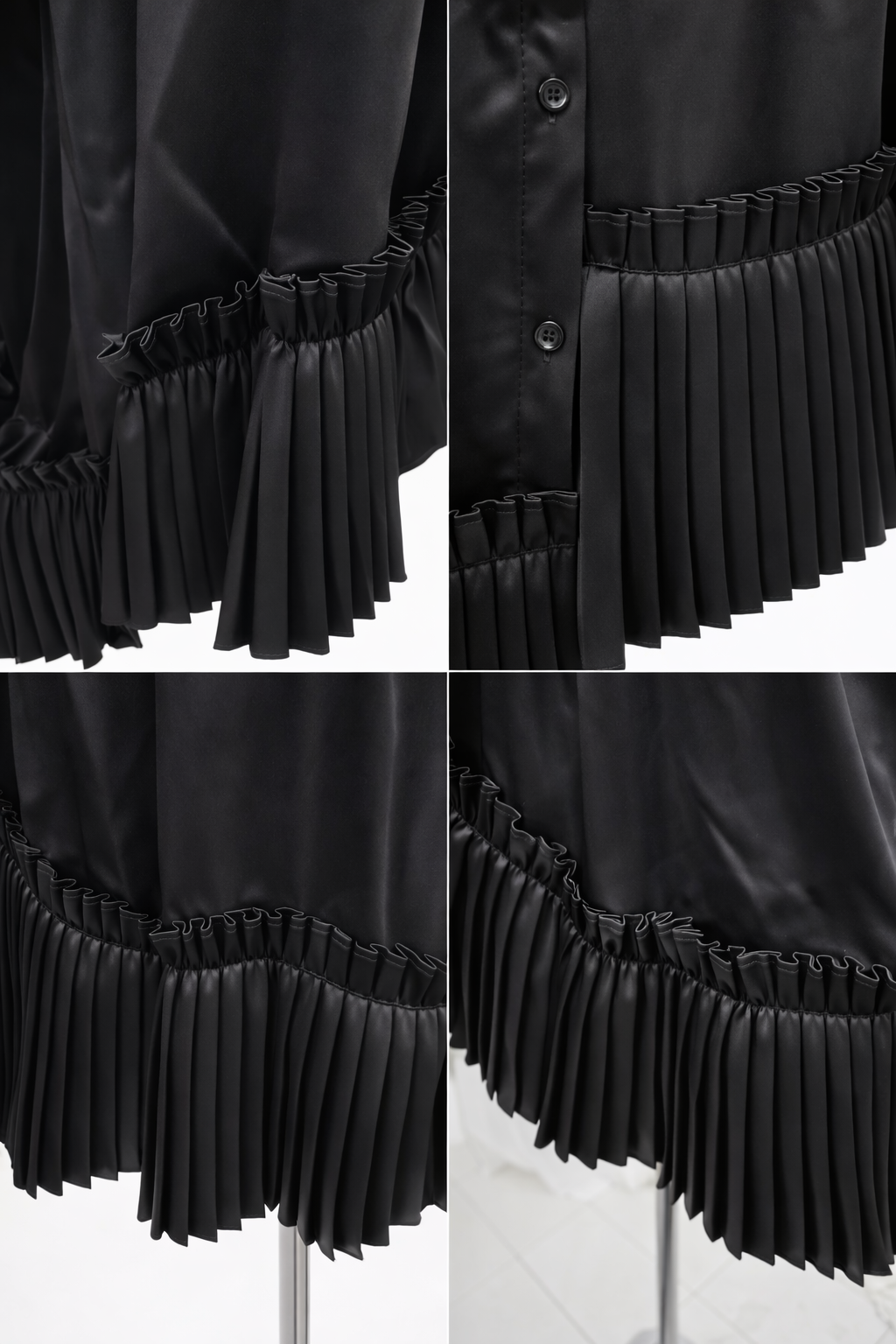 Midnight Cascade Satin Silk Dress - Vz Collection