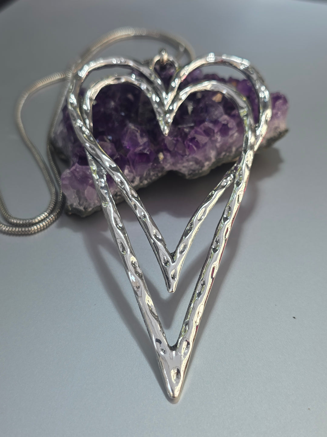 Contemporary Dual Heart  Necklace