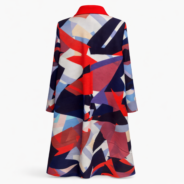 Aurora Prism Plissé Dress - Orange/Navy - Vz Collection