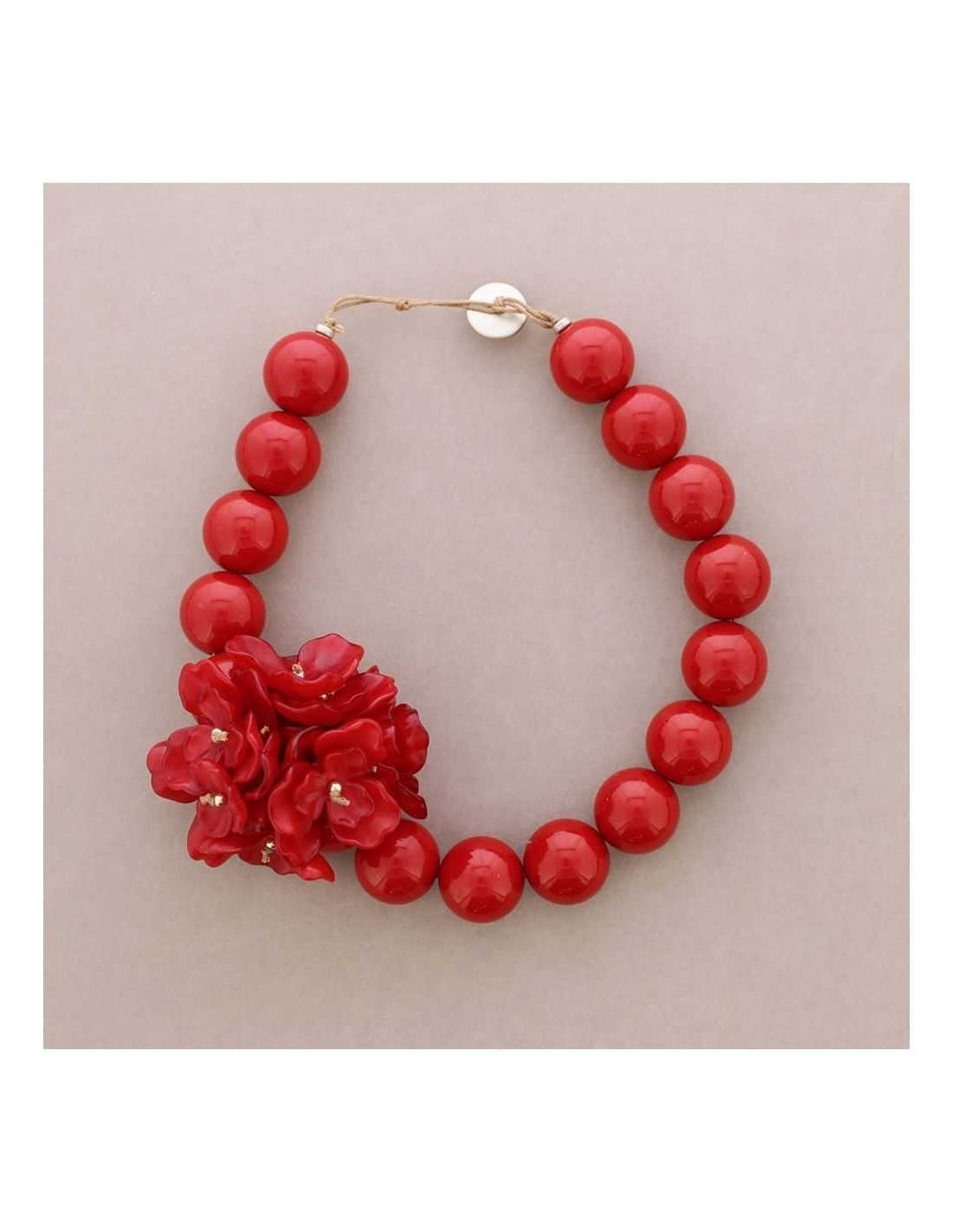 Scarlet Bloom Statement Necklace