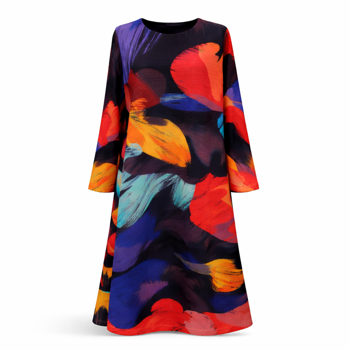 Aurora Petal Plissé Swing Dress - Multicolour - Vz Collection