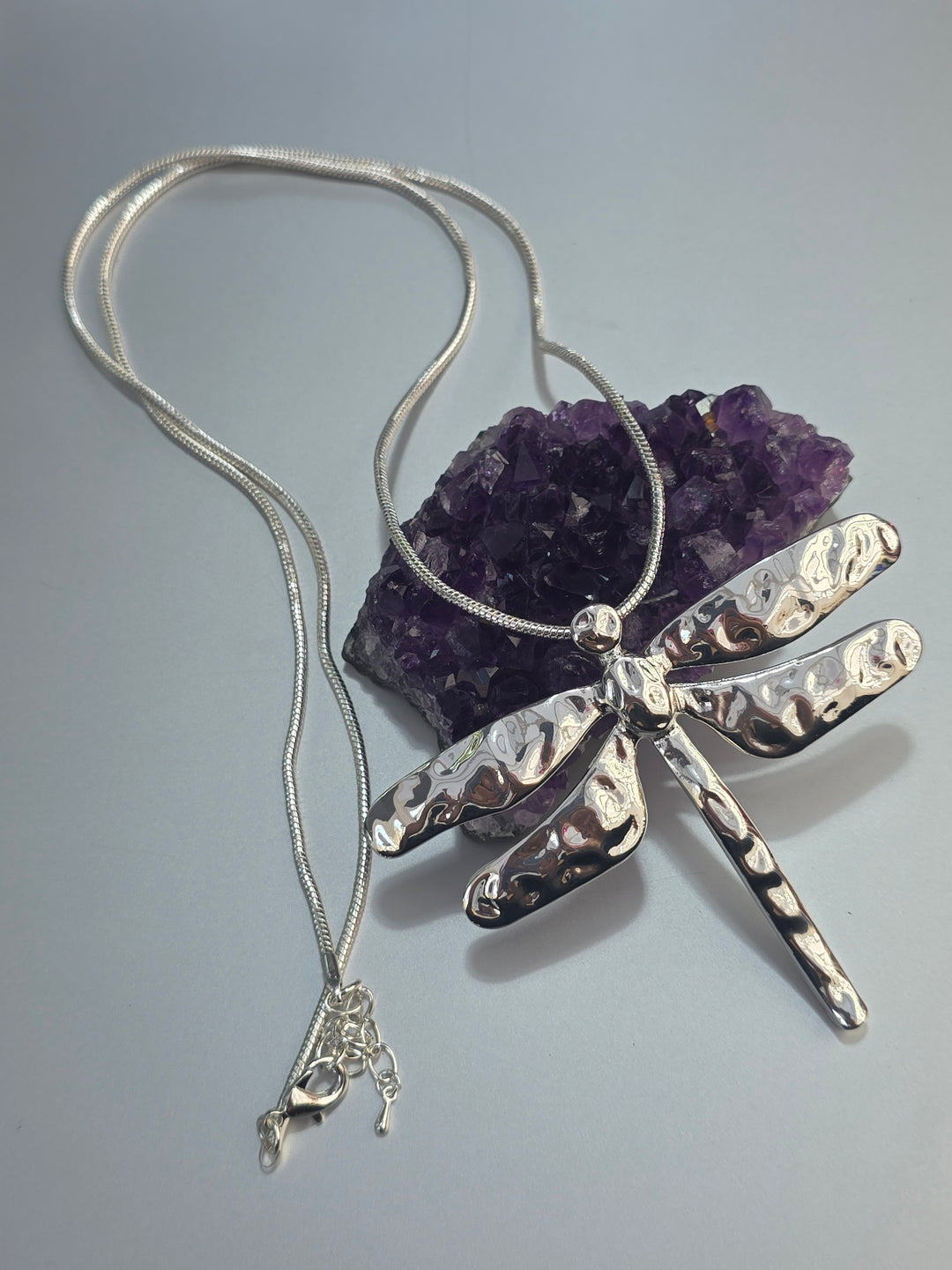Dragonfly Pendant Necklace On Long Chain