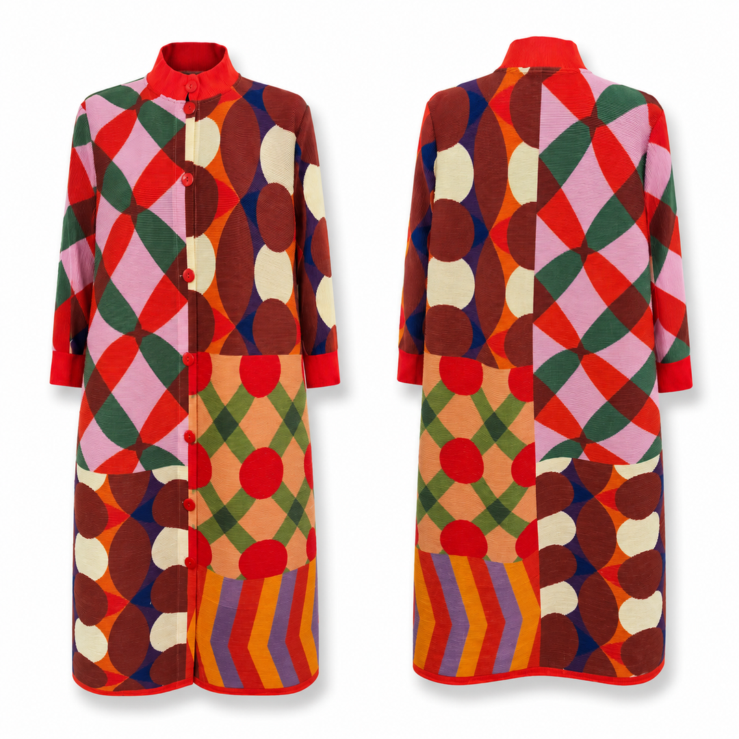 Harlequin Mosaic Plisse Dress