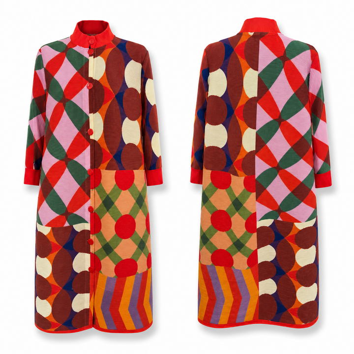 Harlequin Mosaic Plisse Dress