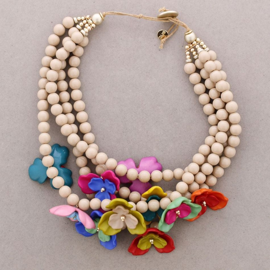Chromatic Bloom Floral Statement Necklace