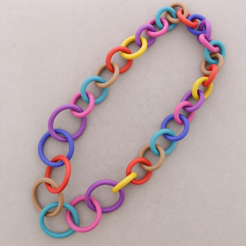 Carnival Resin Long Statement Necklace - Vz Collection