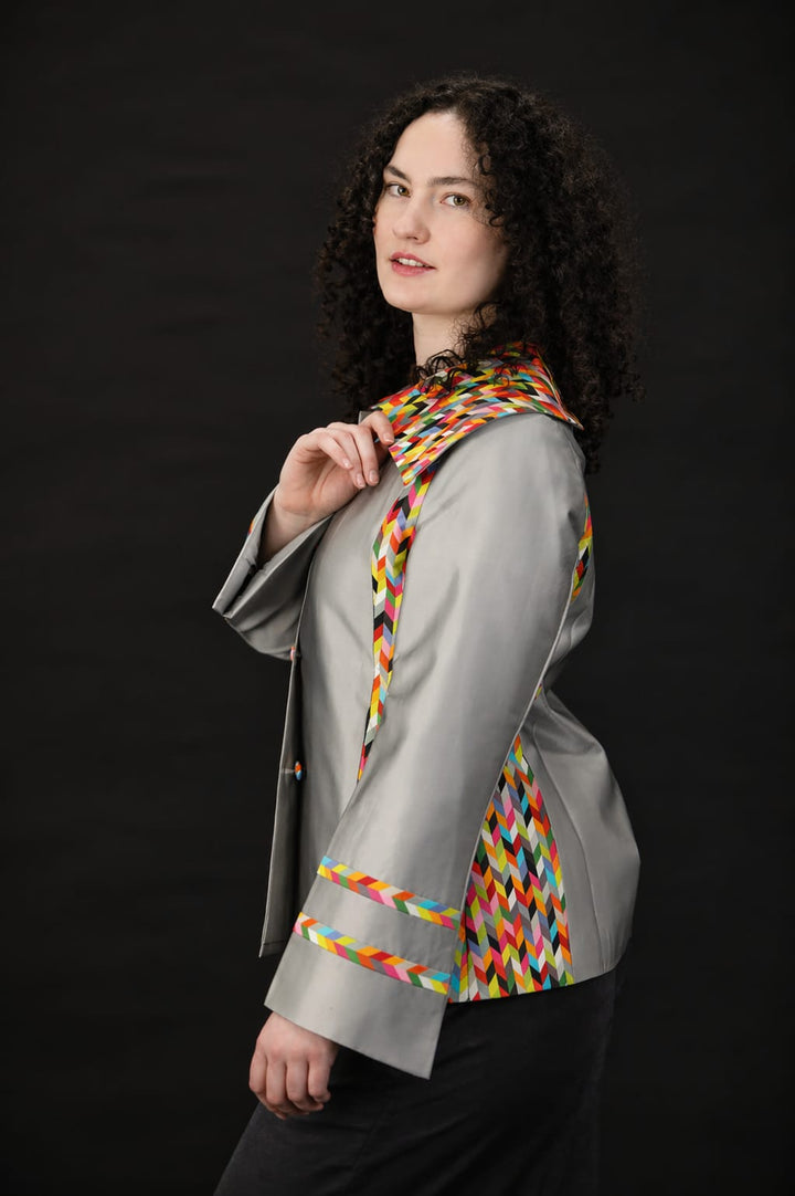 Prism Étoile Silk Couture Jacket - Grey Silver - Vz Collection