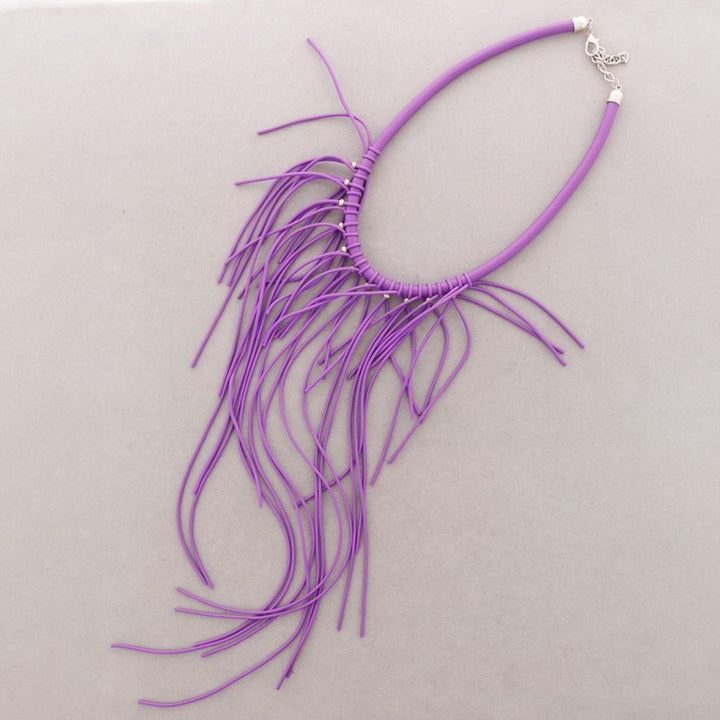 Scarlet Fringe Silicone Necklace - Vz Collection