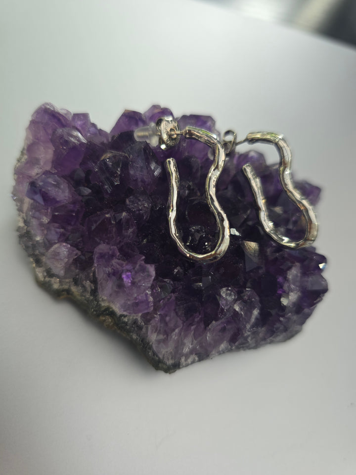 Silver Waves Studd Earrings