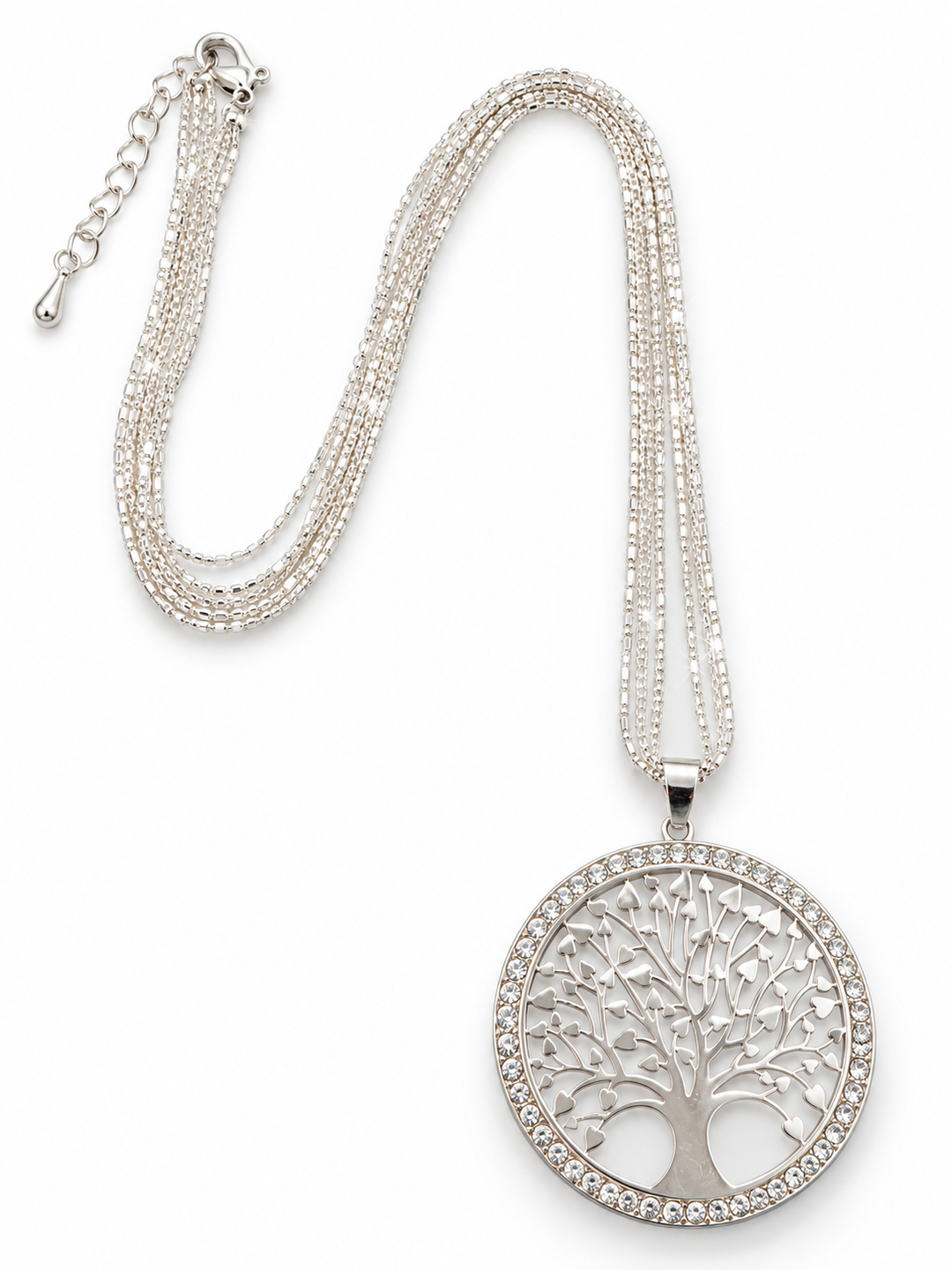 Art Nouveau influenced Laser Cut Tree of Life Pendant Long Necklace - Vz Collection