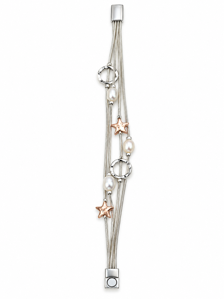 Pearl & Star Magnetic Statement Bracelet - Vz Collection