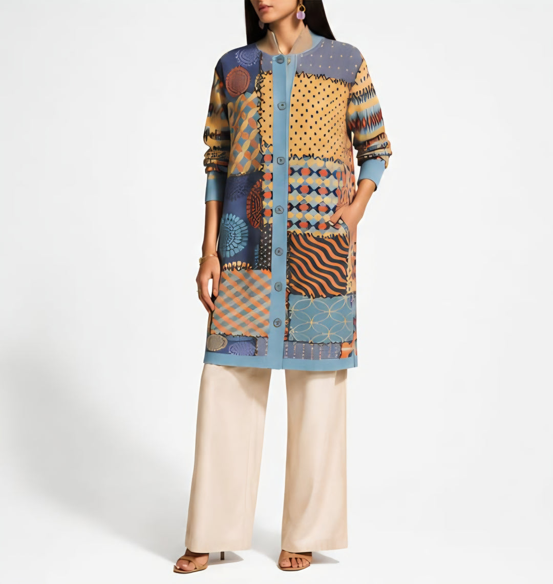 Boro- Contemporary Print Plisse Dress