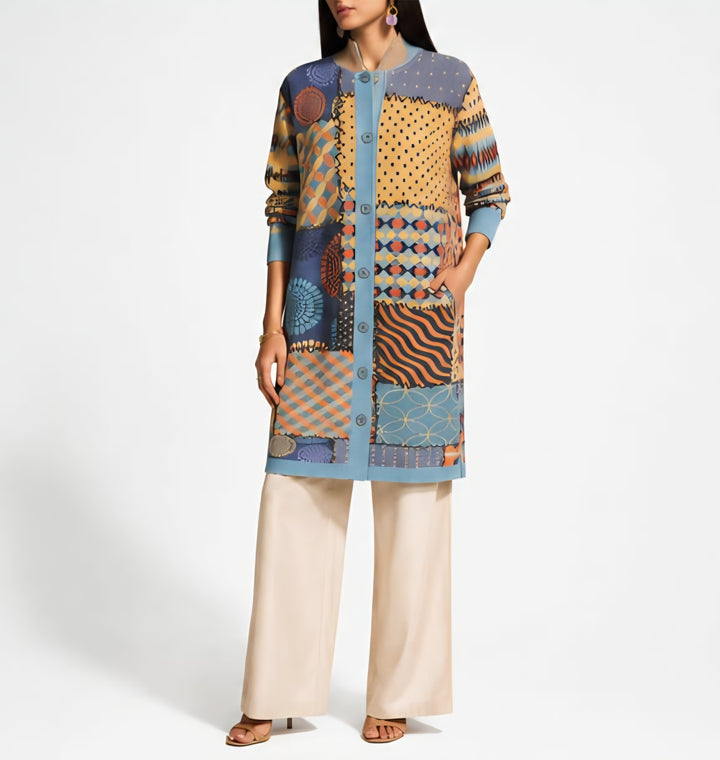 Boro- Contemporary Print Plisse Dress