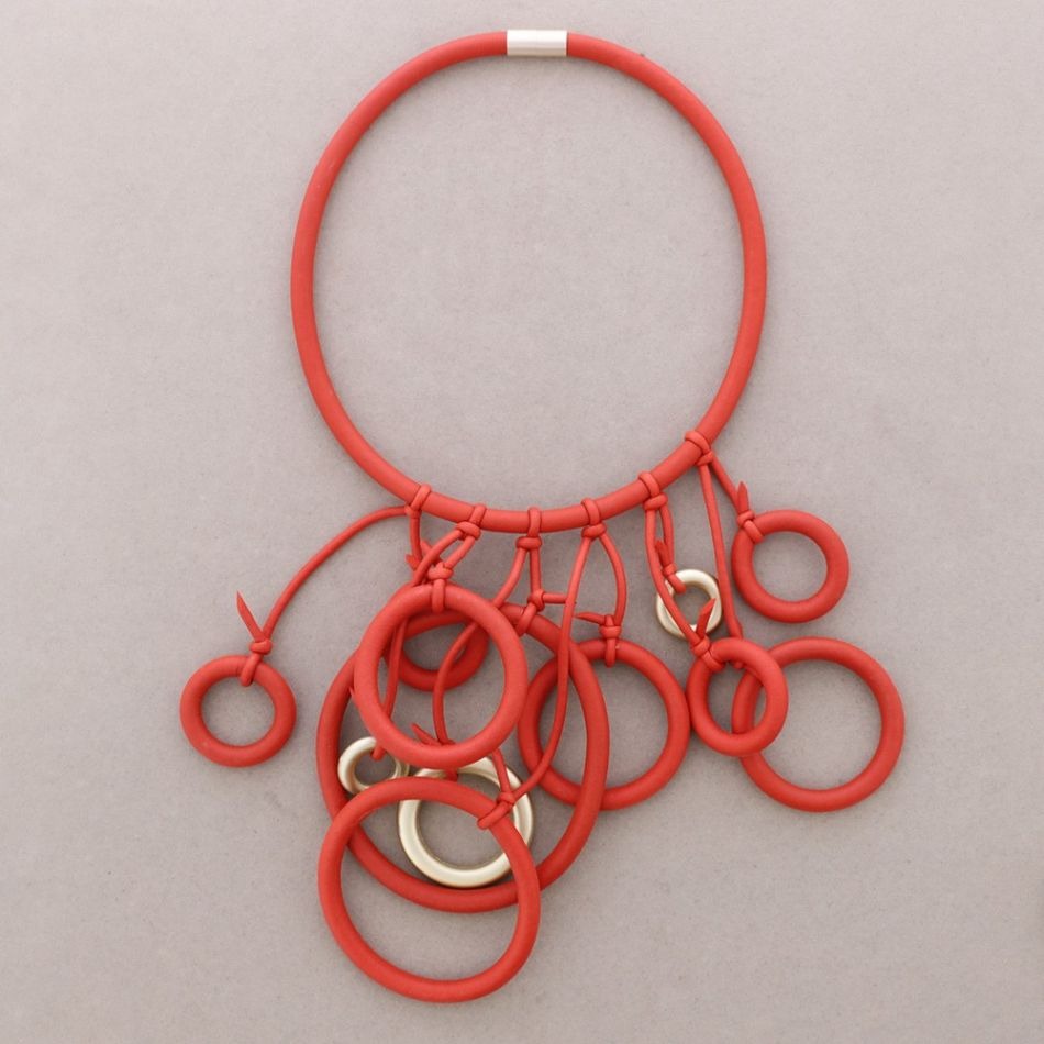 Statement Contemporary Ring Necklace – Sculptural & Super Light Weight - Vz Collection