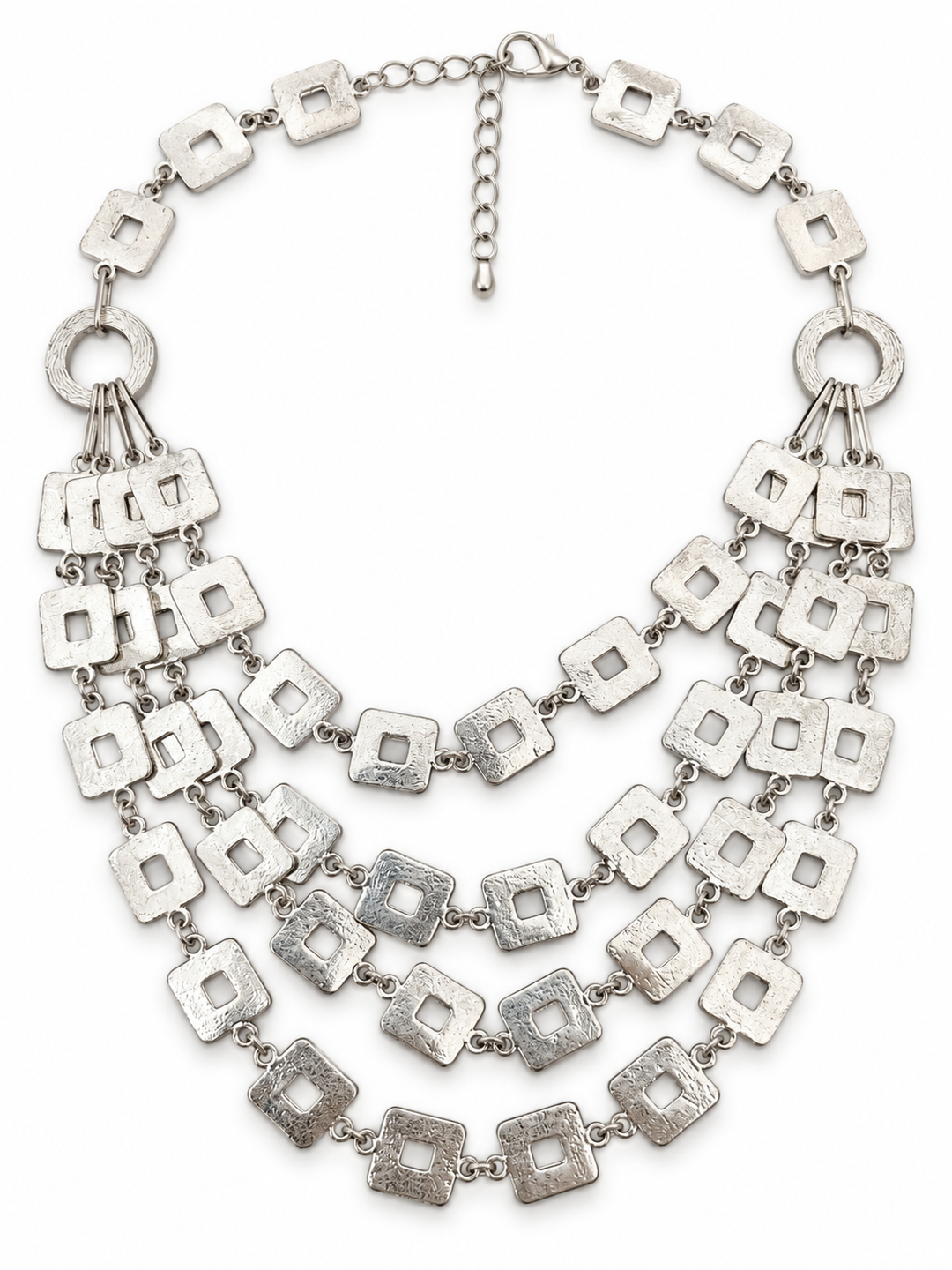 Geometric Cascade Multi-Layer Statement Necklace - Vz Collection