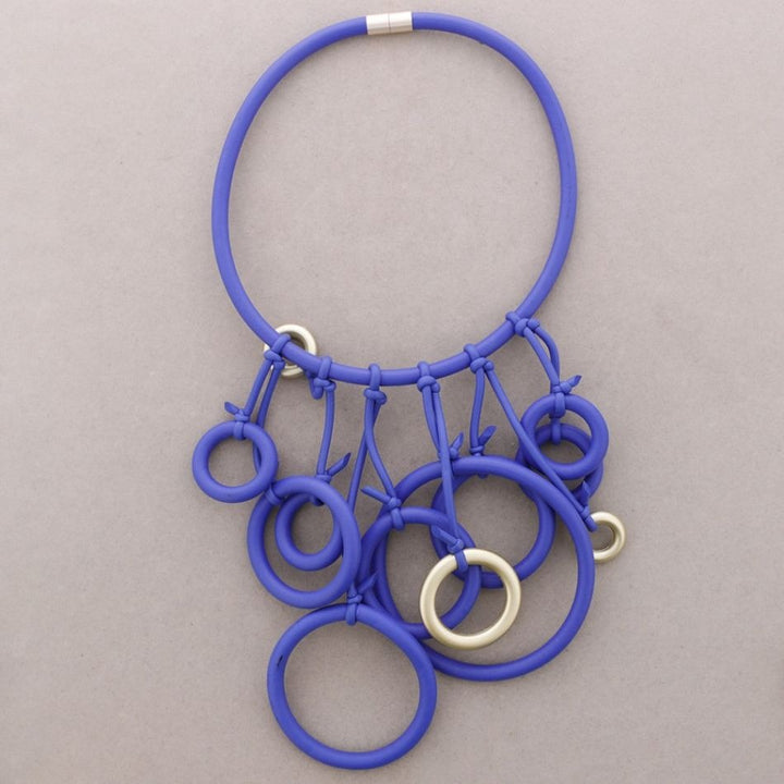 Statement Contemporary Ring Necklace – Sculptural & Super Light Weight - Vz Collection