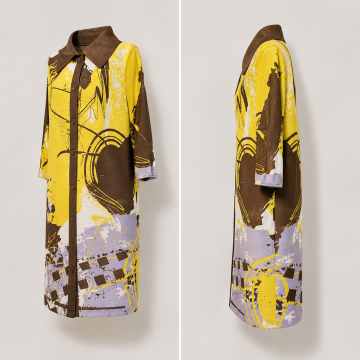 Solaris Abstract Plisse Dress