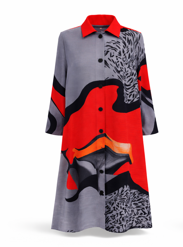 Scarlet Eclipse Plissé Swing Dress - Vz Collection