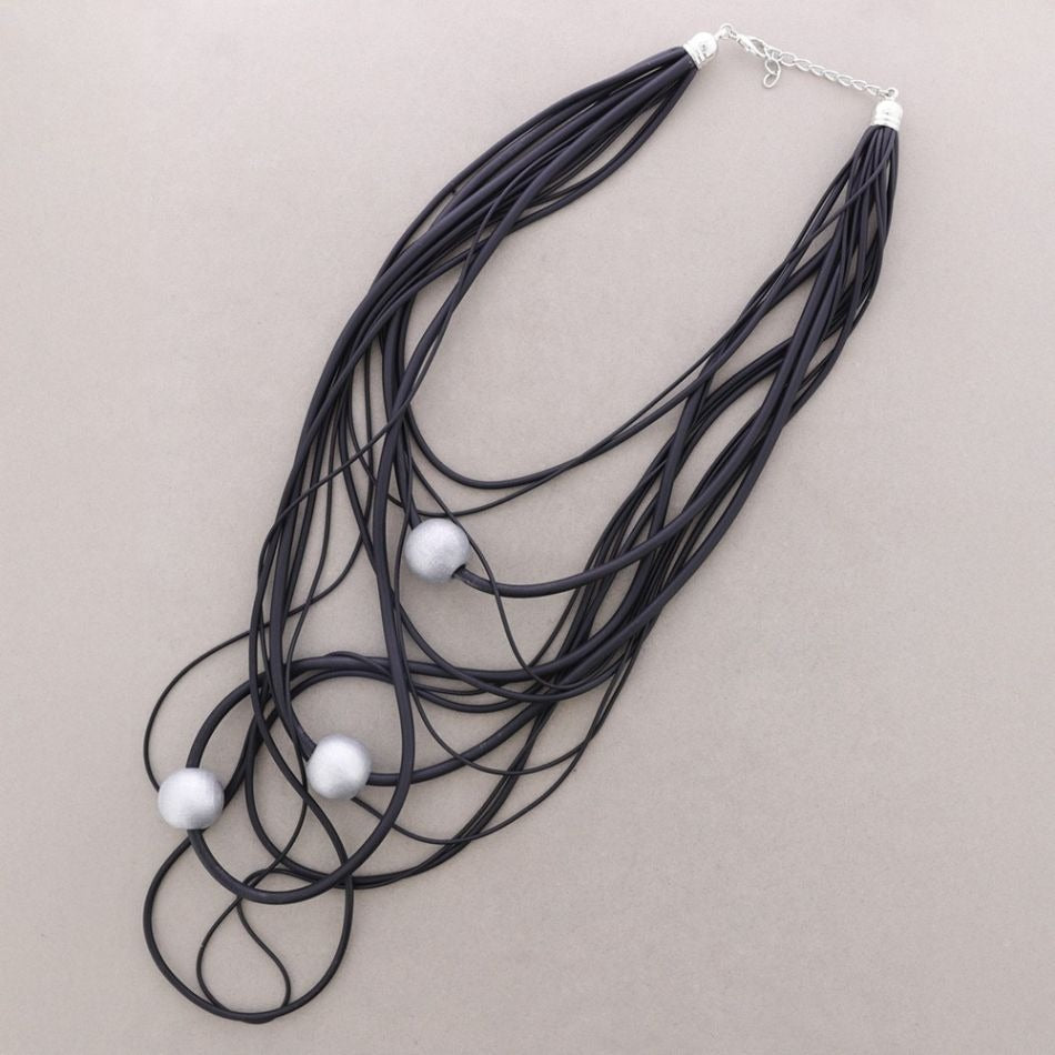 Multi Row Silicone Necklace - Statement & Super Light Weight - Vz Collection