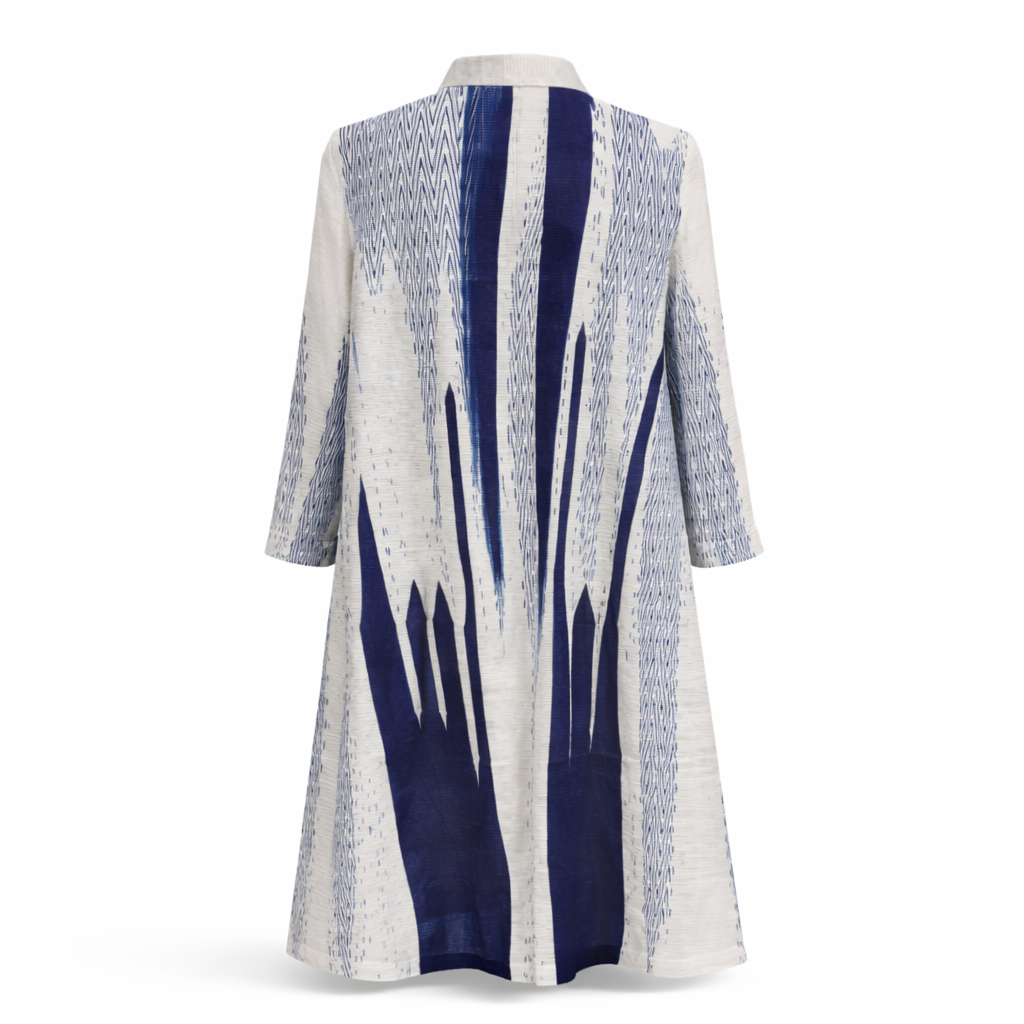 Ocean Drift Plissé Dress - Navy/Ivory - Vz Collection