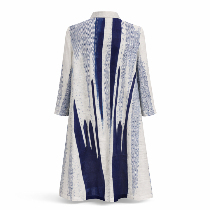 Ocean Drift Plissé Dress - Navy/Ivory - Vz Collection