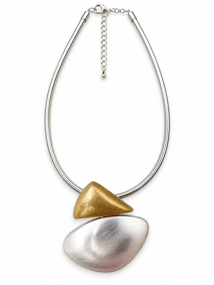 Sculptural Duo Statement Necklace - Vz Collection
