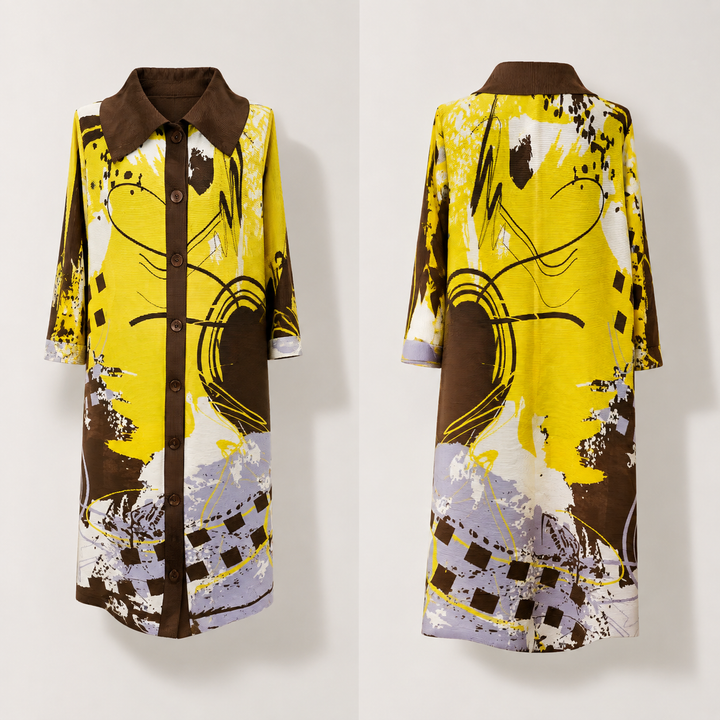 Solaris Abstract Plisse Dress