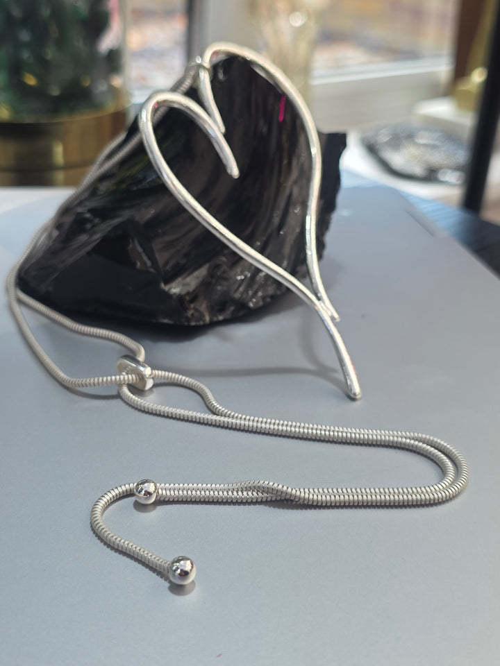 Loving Heart Pendant On Long Chain